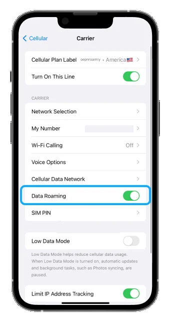 iOS Dataroaming Configuratie