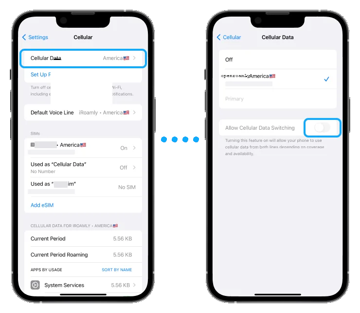 iOS Configuratie voor het schakelen tussen mobiele data